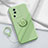 Silikon Hülle Handyhülle Ultra Dünn Schutzhülle Tasche Flexible mit Magnetisch Fingerring Ständer S02 für Vivo iQOO Neo7 5G Grün