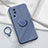Silikon Hülle Handyhülle Ultra Dünn Schutzhülle Tasche Flexible mit Magnetisch Fingerring Ständer S02 für Vivo iQOO Neo7 5G Lavendel Grau