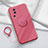 Silikon Hülle Handyhülle Ultra Dünn Schutzhülle Tasche Flexible mit Magnetisch Fingerring Ständer S02 für Vivo iQOO Neo7 5G Pink