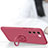 Silikon Hülle Handyhülle Ultra Dünn Schutzhülle Tasche Flexible mit Magnetisch Fingerring Ständer S02 für Vivo V27 Pro 5G
