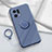 Silikon Hülle Handyhülle Ultra Dünn Schutzhülle Tasche Flexible mit Magnetisch Fingerring Ständer S03 für Oppo Find X5 5G Lavendel Grau