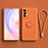 Silikon Hülle Handyhülle Ultra Dünn Schutzhülle Tasche Flexible mit Magnetisch Fingerring Ständer S03 für Vivo X70 5G Orange