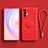 Silikon Hülle Handyhülle Ultra Dünn Schutzhülle Tasche Flexible mit Magnetisch Fingerring Ständer S03 für Vivo X70 5G Rot