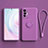 Silikon Hülle Handyhülle Ultra Dünn Schutzhülle Tasche Flexible mit Magnetisch Fingerring Ständer S03 für Vivo X70 5G Violett
