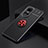 Silikon Hülle Handyhülle Ultra Dünn Schutzhülle Tasche Flexible mit Magnetisch Fingerring Ständer SD1 für Oppo Reno10 Pro 5G Rot und Schwarz