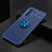 Silikon Hülle Handyhülle Ultra Dünn Schutzhülle Tasche Flexible mit Magnetisch Fingerring Ständer SD1 für Vivo V23 Pro 5G Blau
