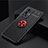 Silikon Hülle Handyhülle Ultra Dünn Schutzhülle Tasche Flexible mit Magnetisch Fingerring Ständer SD1 für Vivo X70 Pro 5G Rot und Schwarz