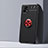 Silikon Hülle Handyhülle Ultra Dünn Schutzhülle Tasche Flexible mit Magnetisch Fingerring Ständer SD1 für Vivo Y31s 5G Rot und Schwarz