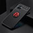 Silikon Hülle Handyhülle Ultra Dünn Schutzhülle Tasche Flexible mit Magnetisch Fingerring Ständer SD1 für Vivo Y55s 5G Rot und Schwarz
