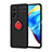 Silikon Hülle Handyhülle Ultra Dünn Schutzhülle Tasche Flexible mit Magnetisch Fingerring Ständer SD1 für Xiaomi Mi 10T 5G Rot und Schwarz