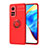 Silikon Hülle Handyhülle Ultra Dünn Schutzhülle Tasche Flexible mit Magnetisch Fingerring Ständer SD1 für Xiaomi Mi 10T Pro 5G Rot