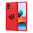 Silikon Hülle Handyhülle Ultra Dünn Schutzhülle Tasche Flexible mit Magnetisch Fingerring Ständer SD1 für Xiaomi Poco M5S Rot