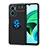 Silikon Hülle Handyhülle Ultra Dünn Schutzhülle Tasche Flexible mit Magnetisch Fingerring Ständer SD1 für Xiaomi Redmi 10 5G Blau und Schwarz