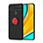 Silikon Hülle Handyhülle Ultra Dünn Schutzhülle Tasche Flexible mit Magnetisch Fingerring Ständer SD1 für Xiaomi Redmi 10A 4G Rot und Schwarz
