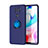 Silikon Hülle Handyhülle Ultra Dünn Schutzhülle Tasche Flexible mit Magnetisch Fingerring Ständer SD1 für Xiaomi Redmi 10X 4G Blau
