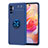 Silikon Hülle Handyhülle Ultra Dünn Schutzhülle Tasche Flexible mit Magnetisch Fingerring Ständer SD1 für Xiaomi Redmi Note 10 5G Blau