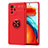 Silikon Hülle Handyhülle Ultra Dünn Schutzhülle Tasche Flexible mit Magnetisch Fingerring Ständer SD1 für Xiaomi Redmi Note 10 Pro 5G Rot