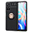 Silikon Hülle Handyhülle Ultra Dünn Schutzhülle Tasche Flexible mit Magnetisch Fingerring Ständer SD1 für Xiaomi Redmi Note 11 5G Gold und Schwarz