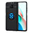 Silikon Hülle Handyhülle Ultra Dünn Schutzhülle Tasche Flexible mit Magnetisch Fingerring Ständer SD1 für Xiaomi Redmi Note 9T 5G Blau und Schwarz