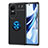 Silikon Hülle Handyhülle Ultra Dünn Schutzhülle Tasche Flexible mit Magnetisch Fingerring Ständer SD2 für Oppo Reno10 Pro 5G Blau und Schwarz