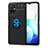 Silikon Hülle Handyhülle Ultra Dünn Schutzhülle Tasche Flexible mit Magnetisch Fingerring Ständer SD2 für Vivo T1 5G India Blau und Schwarz