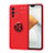 Silikon Hülle Handyhülle Ultra Dünn Schutzhülle Tasche Flexible mit Magnetisch Fingerring Ständer SD2 für Vivo V23 Pro 5G Rot