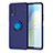 Silikon Hülle Handyhülle Ultra Dünn Schutzhülle Tasche Flexible mit Magnetisch Fingerring Ständer SD2 für Vivo Y50t Blau