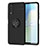 Silikon Hülle Handyhülle Ultra Dünn Schutzhülle Tasche Flexible mit Magnetisch Fingerring Ständer SD2 für Vivo Y50t Schwarz