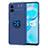 Silikon Hülle Handyhülle Ultra Dünn Schutzhülle Tasche Flexible mit Magnetisch Fingerring Ständer SD2 für Vivo Y53s NFC Blau