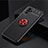 Silikon Hülle Handyhülle Ultra Dünn Schutzhülle Tasche Flexible mit Magnetisch Fingerring Ständer SD2 für Xiaomi Redmi Note 10 4G Rot und Schwarz