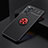 Silikon Hülle Handyhülle Ultra Dünn Schutzhülle Tasche Flexible mit Magnetisch Fingerring Ständer SD2 für Xiaomi Redmi Note 11 Pro 5G Rot und Schwarz