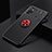 Silikon Hülle Handyhülle Ultra Dünn Schutzhülle Tasche Flexible mit Magnetisch Fingerring Ständer SD2 für Xiaomi Redmi Note 11E Pro 5G Rot und Schwarz
