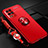Silikon Hülle Handyhülle Ultra Dünn Schutzhülle Tasche Flexible mit Magnetisch Fingerring Ständer SD3 für Realme 8 5G Rot