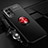 Silikon Hülle Handyhülle Ultra Dünn Schutzhülle Tasche Flexible mit Magnetisch Fingerring Ständer SD3 für Realme Q3 5G Rot und Schwarz