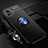 Silikon Hülle Handyhülle Ultra Dünn Schutzhülle Tasche Flexible mit Magnetisch Fingerring Ständer SD3 für Vivo iQOO U3 5G Blau und Schwarz