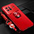 Silikon Hülle Handyhülle Ultra Dünn Schutzhülle Tasche Flexible mit Magnetisch Fingerring Ständer SD3 für Vivo X80 5G Rot
