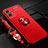 Silikon Hülle Handyhülle Ultra Dünn Schutzhülle Tasche Flexible mit Magnetisch Fingerring Ständer SD3 für Vivo Y55s 5G Rot