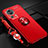 Silikon Hülle Handyhülle Ultra Dünn Schutzhülle Tasche Flexible mit Magnetisch Fingerring Ständer SD3 für Xiaomi Mi 12 Lite NE 5G Rot