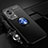 Silikon Hülle Handyhülle Ultra Dünn Schutzhülle Tasche Flexible mit Magnetisch Fingerring Ständer SD3 für Xiaomi Mi 13 Lite 5G Blau und Schwarz