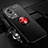Silikon Hülle Handyhülle Ultra Dünn Schutzhülle Tasche Flexible mit Magnetisch Fingerring Ständer SD3 für Xiaomi Mi 13 Lite 5G Rot und Schwarz