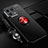Silikon Hülle Handyhülle Ultra Dünn Schutzhülle Tasche Flexible mit Magnetisch Fingerring Ständer SD3 für Xiaomi Mi 13 Pro 5G Rot und Schwarz