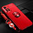 Silikon Hülle Handyhülle Ultra Dünn Schutzhülle Tasche Flexible mit Magnetisch Fingerring Ständer SD3 für Xiaomi Poco M4 Pro 5G Rot