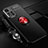 Silikon Hülle Handyhülle Ultra Dünn Schutzhülle Tasche Flexible mit Magnetisch Fingerring Ständer SD3 für Xiaomi Redmi Note 11 Pro+ Plus 5G Rot und Schwarz
