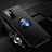 Silikon Hülle Handyhülle Ultra Dünn Schutzhülle Tasche Flexible mit Magnetisch Fingerring Ständer SD3 für Xiaomi Redmi Note 11E 5G Blau und Schwarz