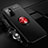 Silikon Hülle Handyhülle Ultra Dünn Schutzhülle Tasche Flexible mit Magnetisch Fingerring Ständer SD3 für Xiaomi Redmi Note 11E 5G Rot und Schwarz