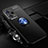 Silikon Hülle Handyhülle Ultra Dünn Schutzhülle Tasche Flexible mit Magnetisch Fingerring Ständer SD3 für Xiaomi Redmi Note 12 Pro+ Plus 5G Blau und Schwarz