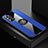 Silikon Hülle Handyhülle Ultra Dünn Schutzhülle Tasche Flexible mit Magnetisch Fingerring Ständer X01L für Oppo A54 5G Blau