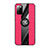 Silikon Hülle Handyhülle Ultra Dünn Schutzhülle Tasche Flexible mit Magnetisch Fingerring Ständer X01L für Samsung Galaxy A03s Rot