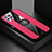 Silikon Hülle Handyhülle Ultra Dünn Schutzhülle Tasche Flexible mit Magnetisch Fingerring Ständer X01L für Samsung Galaxy A22 4G Rot