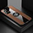Silikon Hülle Handyhülle Ultra Dünn Schutzhülle Tasche Flexible mit Magnetisch Fingerring Ständer X01L für Samsung Galaxy A52 4G Braun